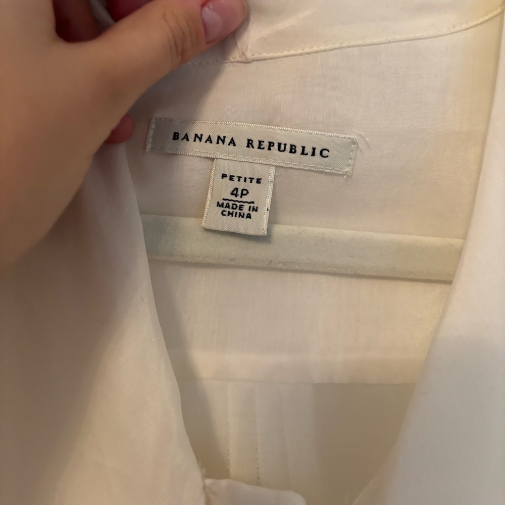 Sheer white blouse banana republic
